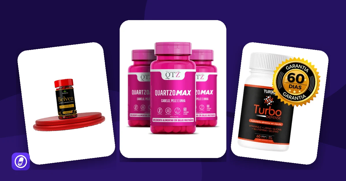 Imagens de Belven, QuartzoMax e Turbo Defense, três produtos cujas tabelas nutricionais comentamos