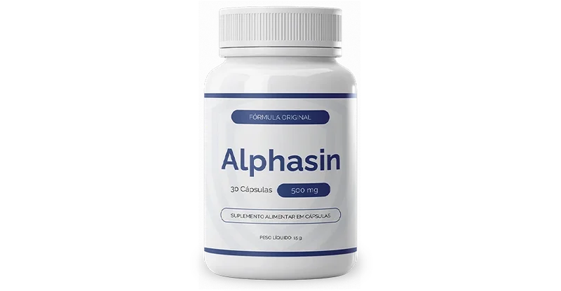 Pote do suplemento Alphasin, 30 cápsulas de 500 mg
