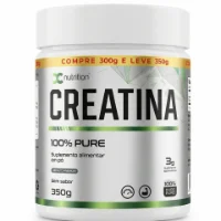Pote branco de creatina 100% pure da DC Nutrition, 350 g, sem sabor, com a faixa compre 300 g e leve 350 g