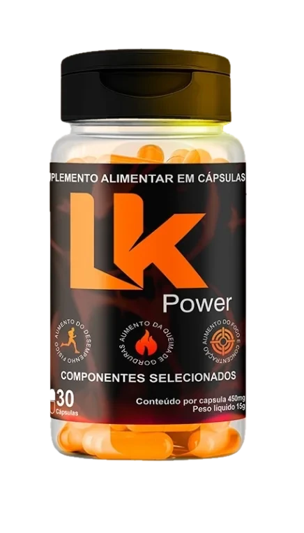Pote do suplemento LK Power, 30 cápsulas