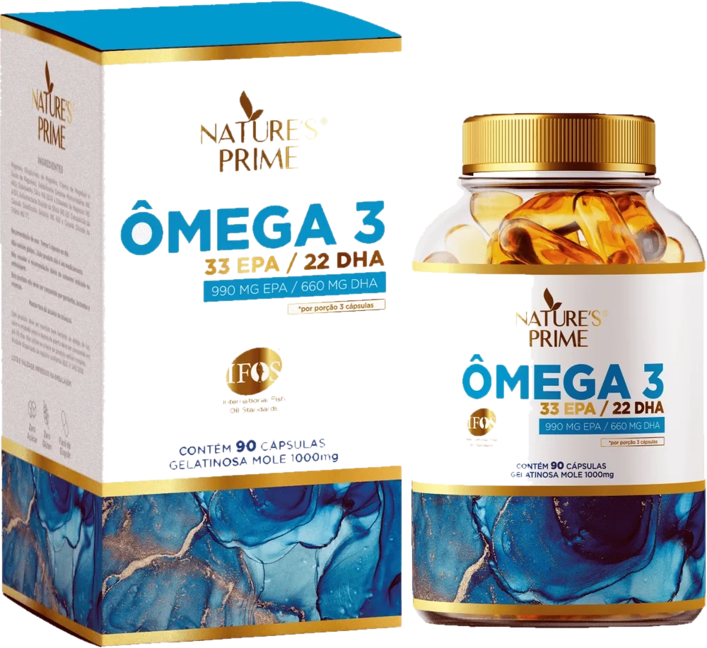 Embalagem do Ômega 3 - 90 Cápsulas - Nature's Prime
