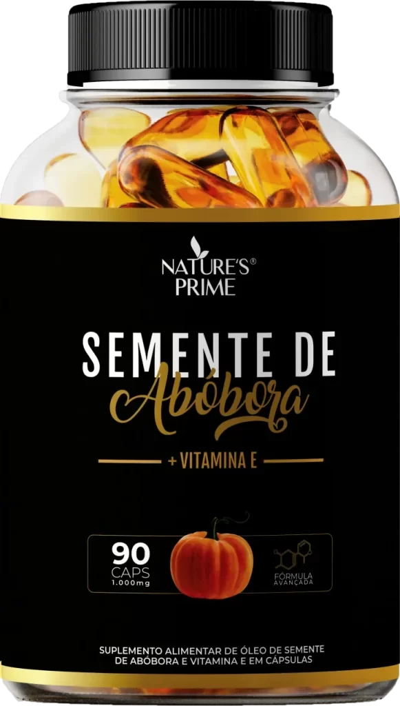 Embalagem do Semente de Abóbora + Vitamina E - 90 cápsulas (Nature's Prime)