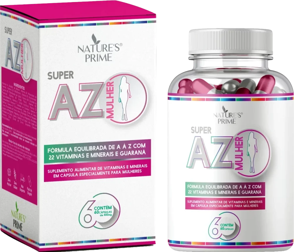 Embalagem do Super AZ Mulher - 60 Cápsulas (Nature's Prime)