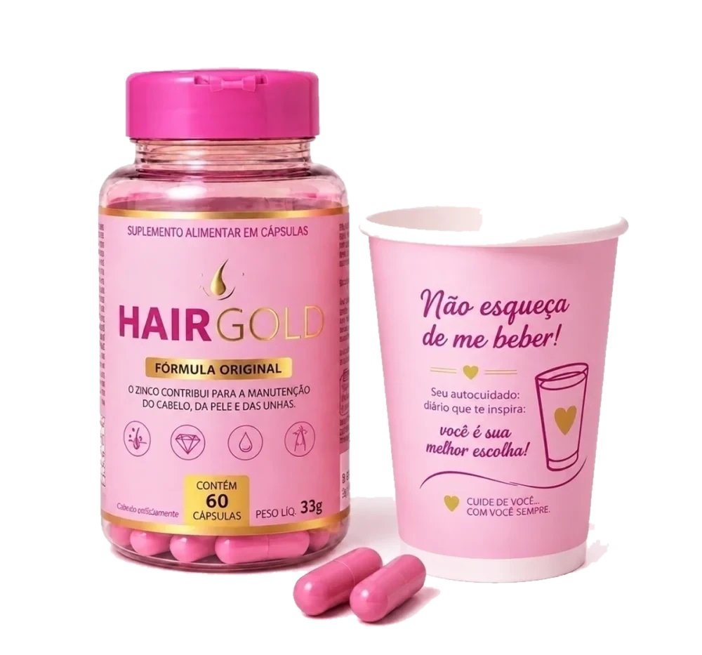 Embalagem do Hair Gold (cabelo, pele e unha)