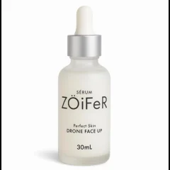 Frasco branco com conta-gotas do sérum ZÖiFeR Perfect Skin Drone Face Up de 30 ml